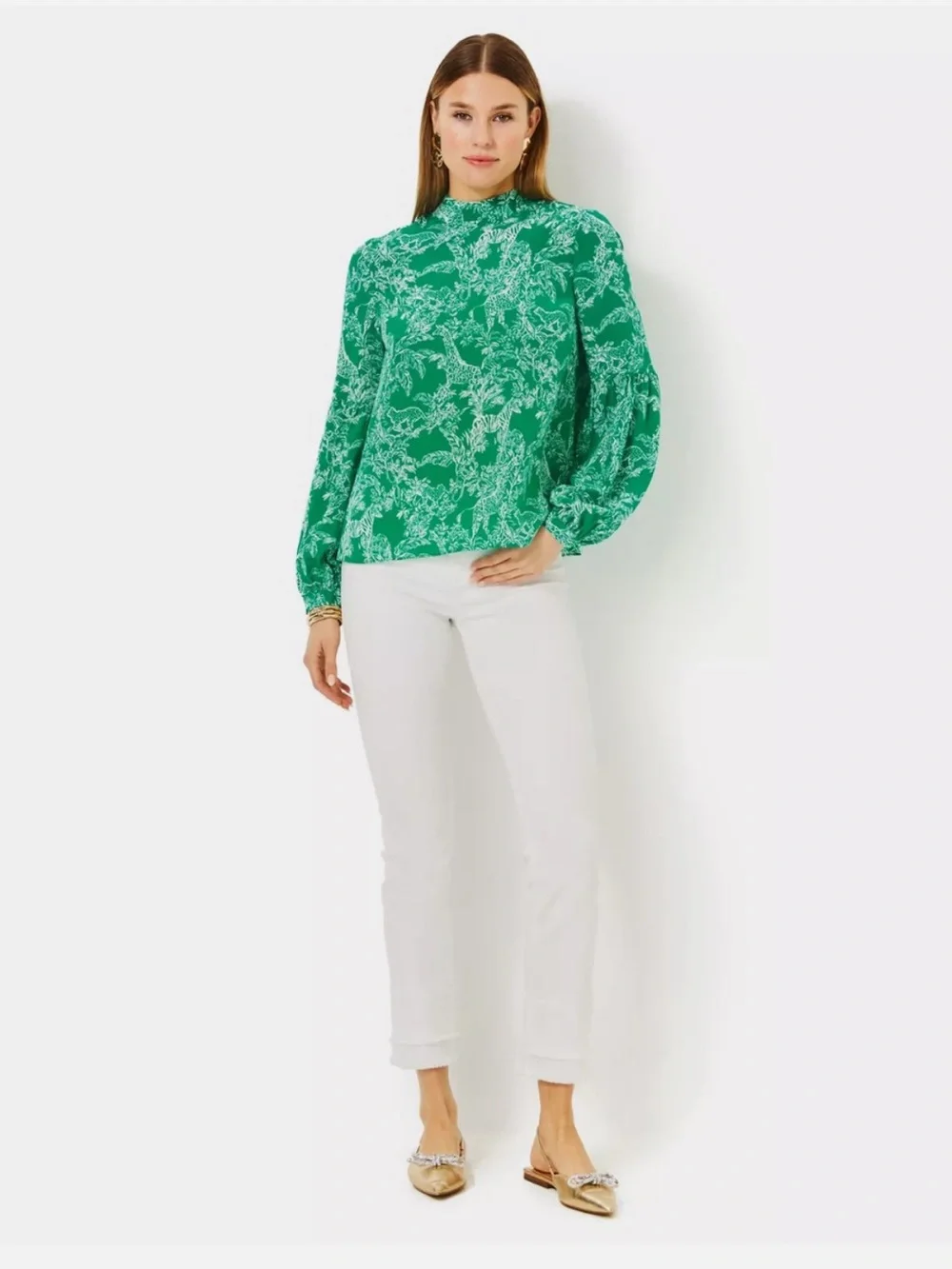 Lilly Pulitzer Witaker Silk Top in the print 